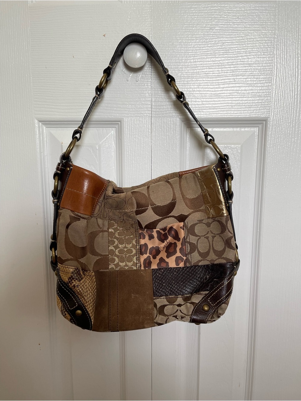 Coach Patchwork Brown & Tan Shoulder Bag